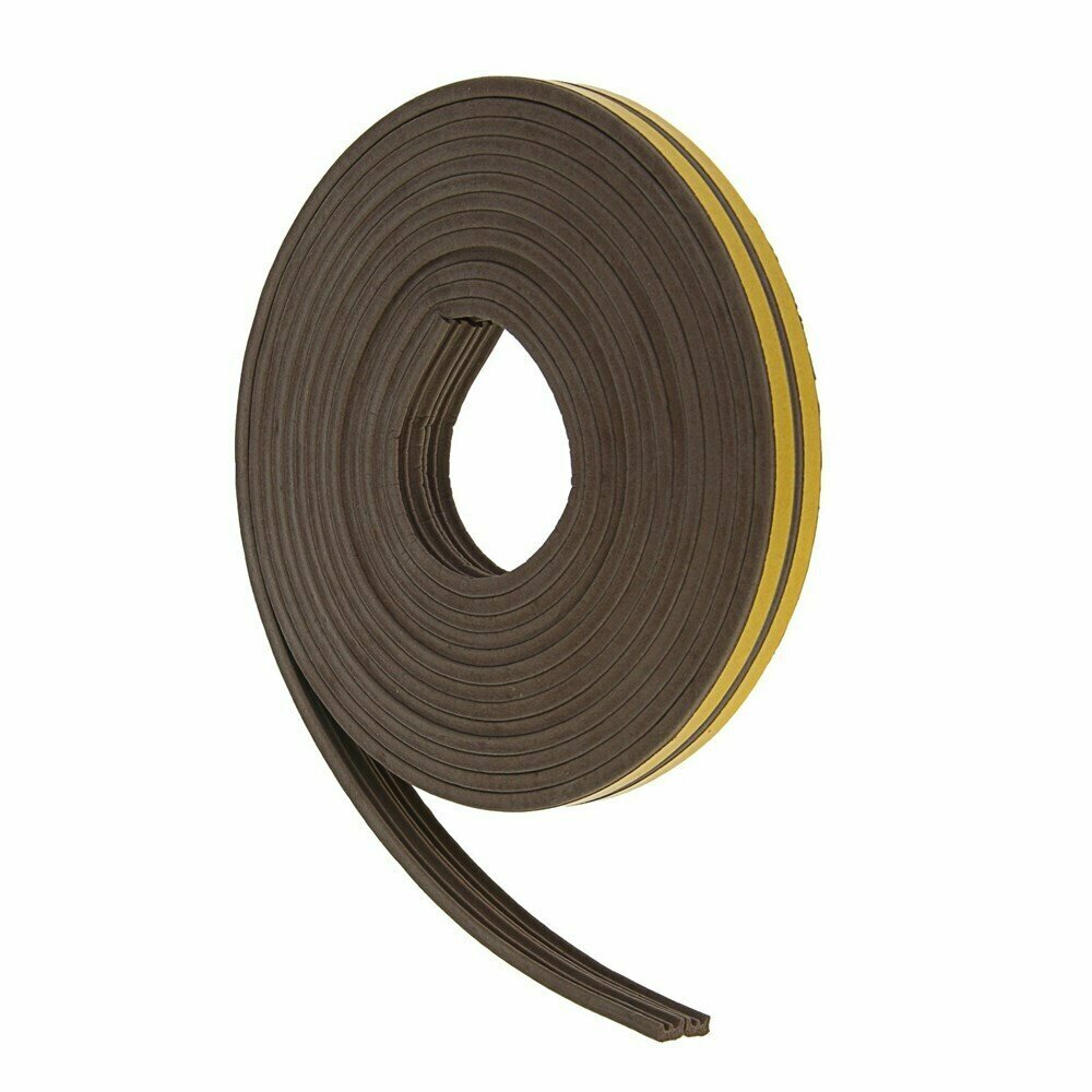 фото Уплотнитель для окон Е-профиль (резиновый) на клейкой основе коричневый 10 м, РемоКолор Pro