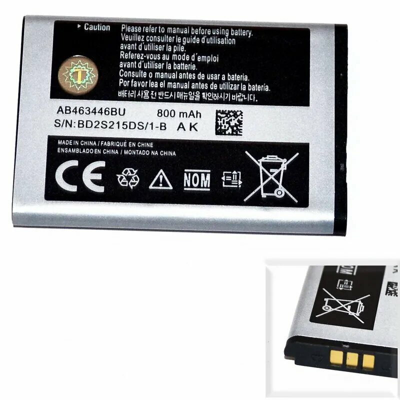 Аккумулятор AB463446BU для телефона Samsung SGH-X200 GT-C3300 GT-C3520 SGH-X160 E250 GT-C3011