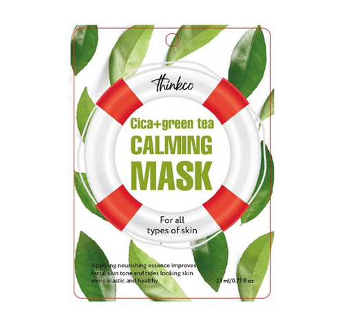 Тканевая маска для лица с центеллой азиатской и зеленым чаем Thinkco Cica + Green Tea Calming Mask