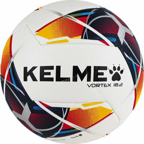Мяч футбольный KELME Vortex 18.2, 9886120-423, р.4, 10 панелей, ПУ, маш. сш, бело-мультиколор