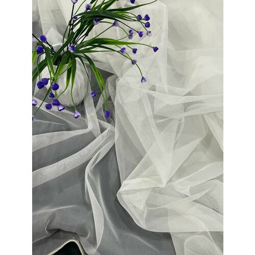 Тюль бамбук, белая, 270х400 см.