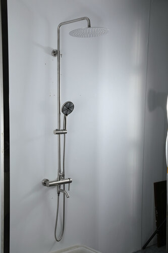 Изображение товара Душевая стойка Frap, F24807 нержавеющая сталь, цвет сатин, 1 режим, 3 режима