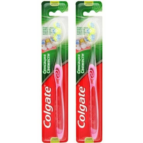 Colgate Зубная щетка Сенсация свежести, средняя жесткость, 2 шт 10 шт межзубная щетка для чистки зубов