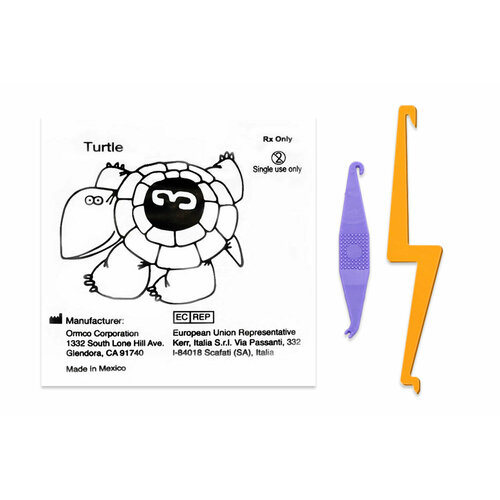 Ormco Turtle резиновая тяга для брекетов "Черепаха" 3/8" (9,35 мм) 3 Oz с крючками для фиксации