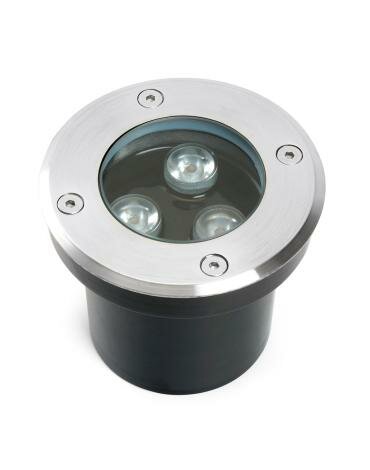 Светодиодный светильник тротуарный (грунтовый) Feron SP2801, 3W, AC 12-24V, низковольтный, 4000К, черный,100*H80mm, вн. диаметр: 70mm, IP67, 48345