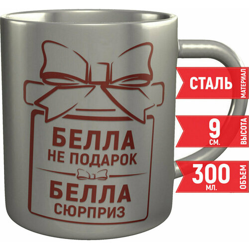 Кружка Белла не подарок Белла сюрприз - металлическая