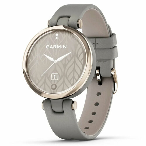 умные часы garmin venu 3 slate stainless steel bezel with black case and black leather band 010 02784 52 Умные часы Garmin Lily - Classic Edition Cream Gold Bezel with Braloba Gray Case and Italian Leather Band (010-02384-B2)