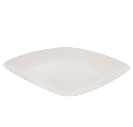 Тарелка плоская квадратная для микроволновой печи, пластик, цвет белый