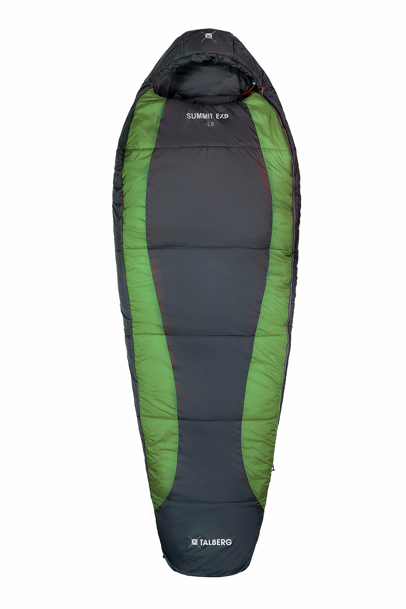 Спальный мешок SUMMIT EXP -18°C, серый/зеленый правый