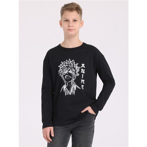 фото Лонгслив апрель, размер 84-164, черный