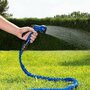 Шланг садовый складной растягивающийся для полива / Шланг для полива с распылителем Magic Hose 60 м, синий