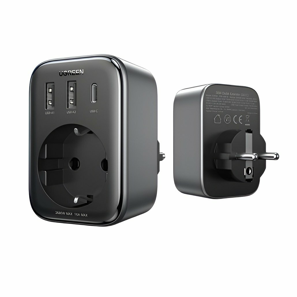 Сетевое зарядное устройство Ugreen CD314 (90613) DigiNest Outlet Extender (1 AC outlets + 30 Вт 2A1C), черный