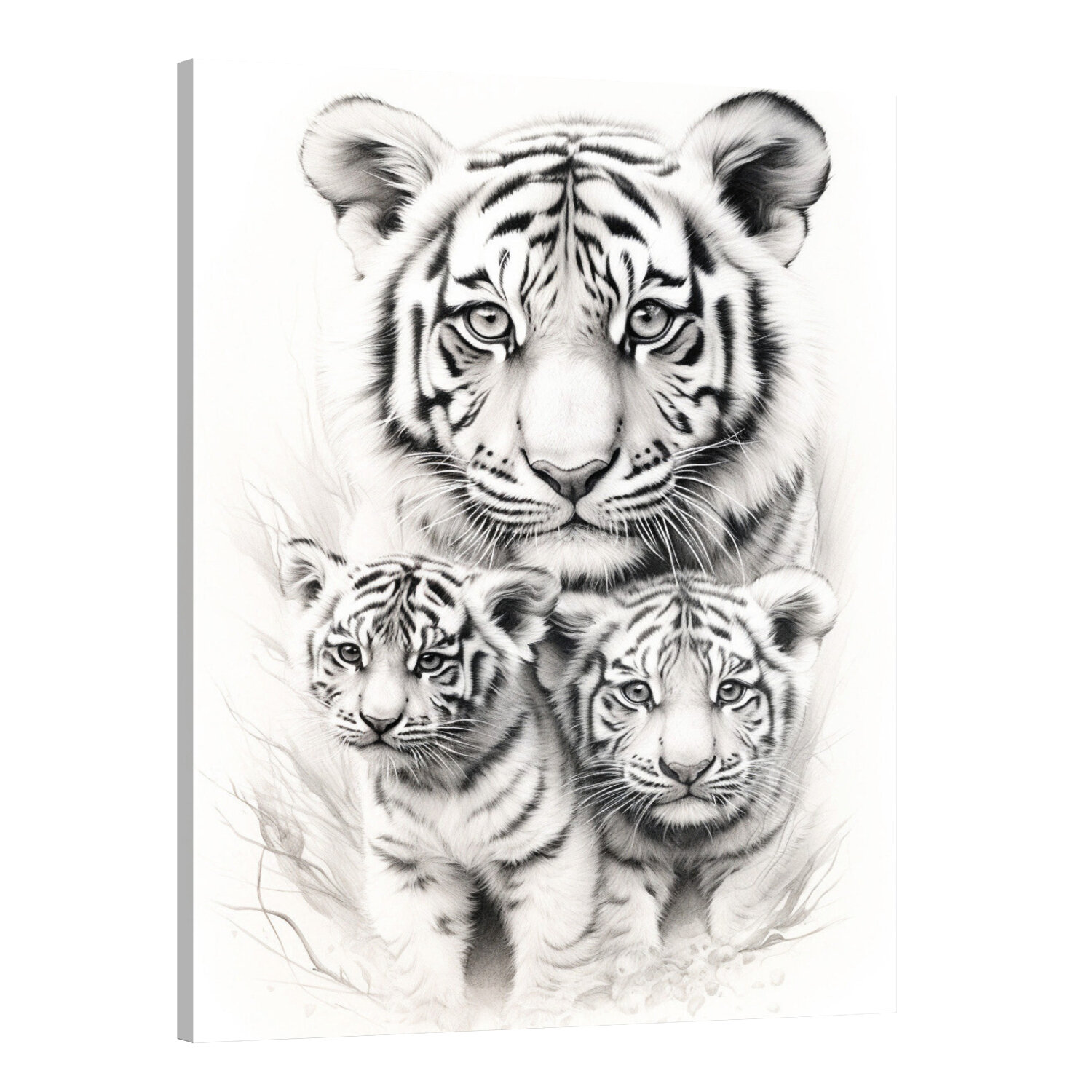 Интерьерная картина 50х70 "Тигрица с тигрятами"