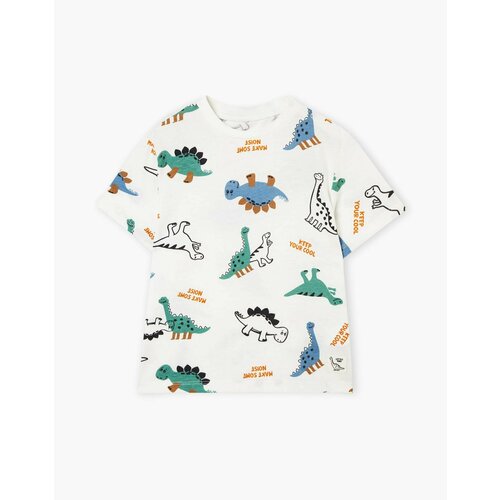 фото Футболка gloria jeans, размер 2-3г/98 (28), белый, мультиколор