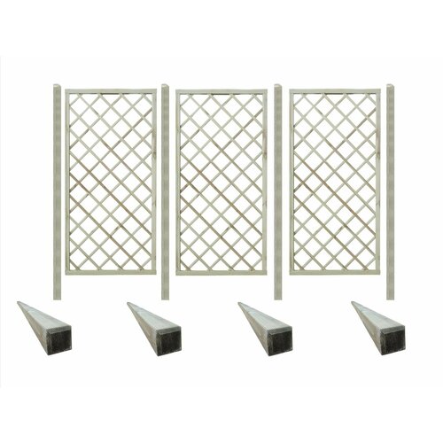 Забор Ромб 90 х 180 см - 3 шт, Столб 250см - 4 шт