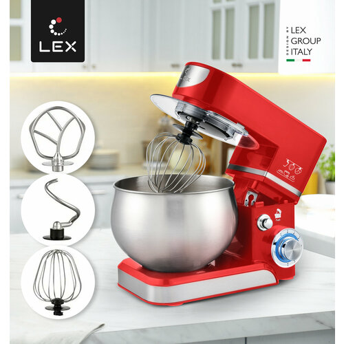 Миксер планетарный LEX LXMX 4130 Защита от перегрева Защита от перегрузки Прорезиненные нескользящие ножки Объем чаши-5л 8747₽