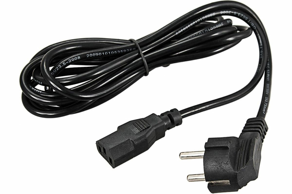 Сетевой шнур REXANT евровилка угловая , кабель 3x0,75 кв. мм, длина 1,8 метра