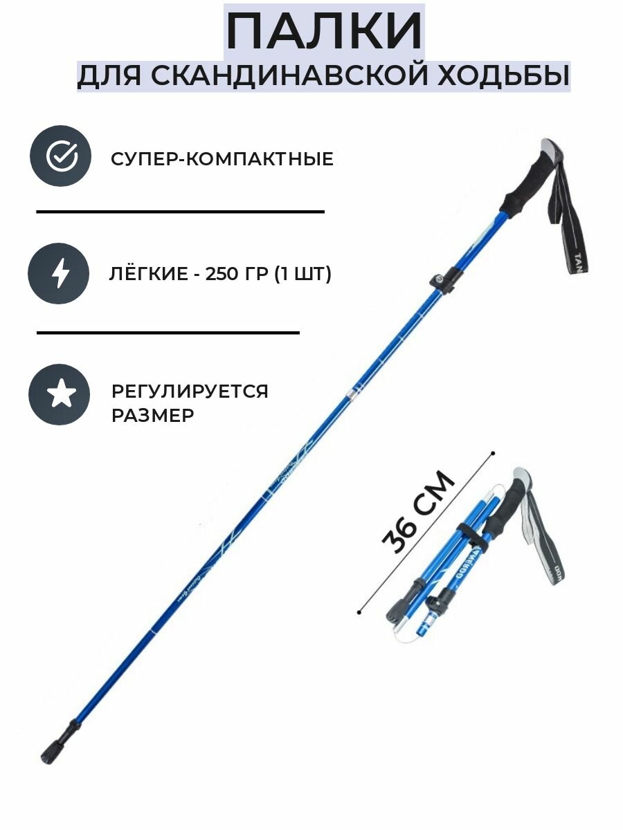 Палки для скандинавской ходьбы складные треккинговые