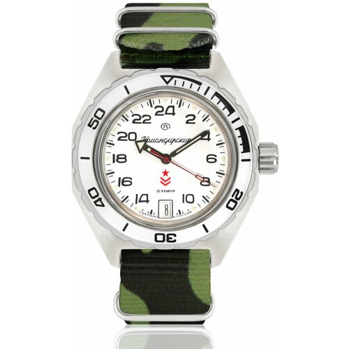 Наручные часы Восток Командирские, зеленый часы мужские механические восток 650546 с автоподзаводом резина оранжевая