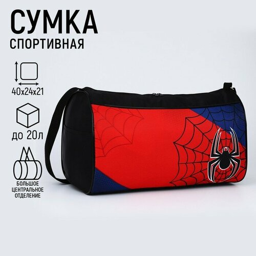 спортивная сумка animal черный красный Сумка спортивная NAZAMOK KIDS Паук, 20 л, 40х24х40 см, ручная кладь, синий, черный