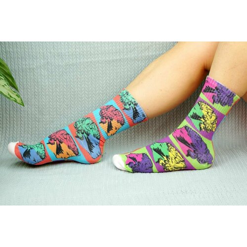 фото Носки cotton print, размер 41/45, белый, бежевый, желтый хлопковые cotton print