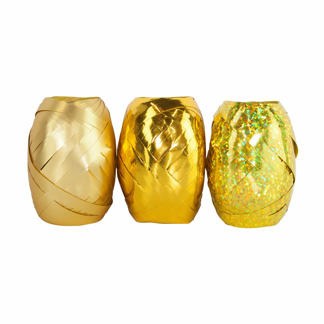 Лента полипропиленовая (0,5 смx10 м) Золотой микс, Металл, М