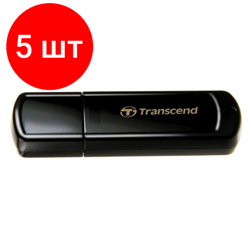 Комплект 5 штук, Флеш-память Transcend JetFlash 350, 4Gb, USB 2.0, чер, TS4GJF350 флешка transcend jetflash 780 8 гб 1 шт черный