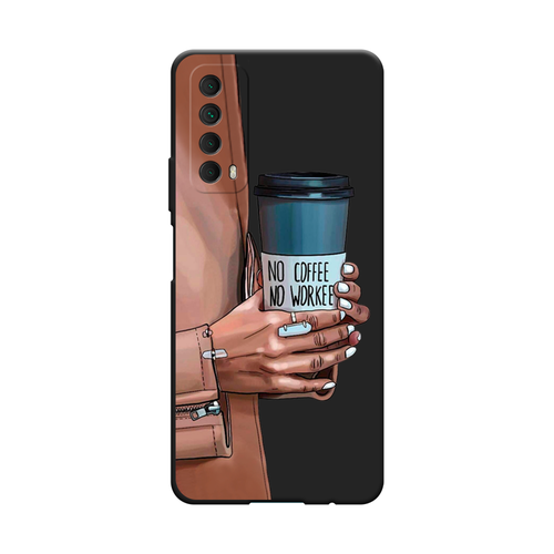 Матовый силиконовый чехол на Huawei P Smart (2021) / Хуавей P Smart 2021 No coffee, черный