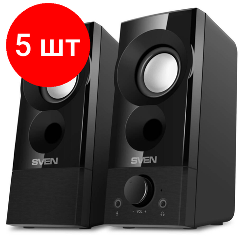 Комплект 5 штук Колонки 20 Sven АС SVEN 357 черный 6 Вт питание USB SV-018191 1278300₽