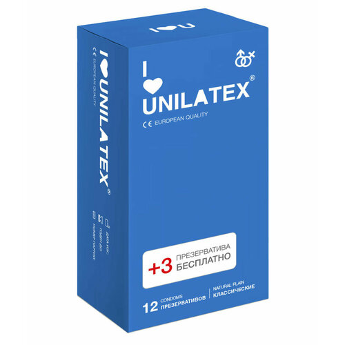 Презервативы Unilatex Natural Plain классические 12 шт классические презервативы unilatex natural plain 144 штуки в упаковке