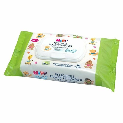 Мягкая влажная туалетная бумага HiPP BABYSANFT Ultra-Sensitive без отдушек, 1х50 (из Эстонии)