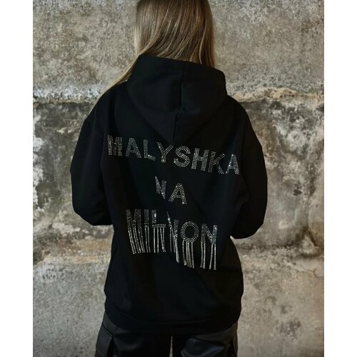 Толстовка, размер оверсайз, черный