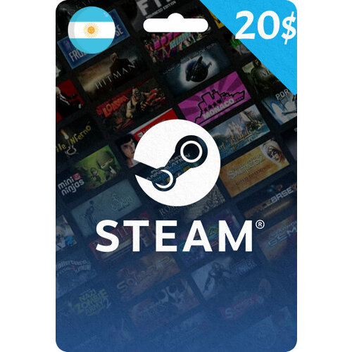 Пополнение кошелька Steam на 20 USD / Код активации Аргентина / Подарочная карта Стим / Gift Card 20$ (Argentina) / не подходит для России и Китая