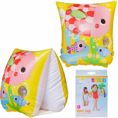 Нарукавники надувные INTEX Tropical Buddies Arm Bands Рыбка 3-6лет 23х15 см int58652NP/рыбка