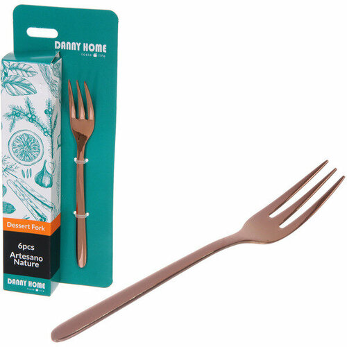 Набор десертных вилок 6шт BISTRO в подарочной коробке розовое золото 1059₽