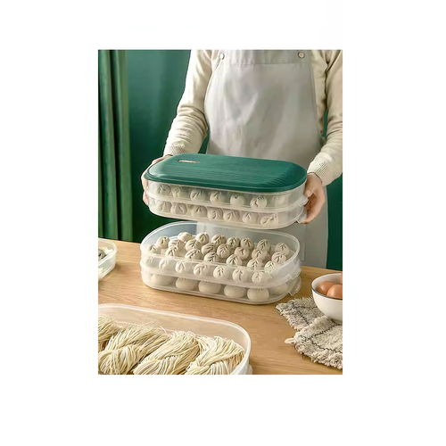 Многоразовый многоуровневый контейнер для заморозки пельменей и хранения пищевых продуктов, 3 уровня