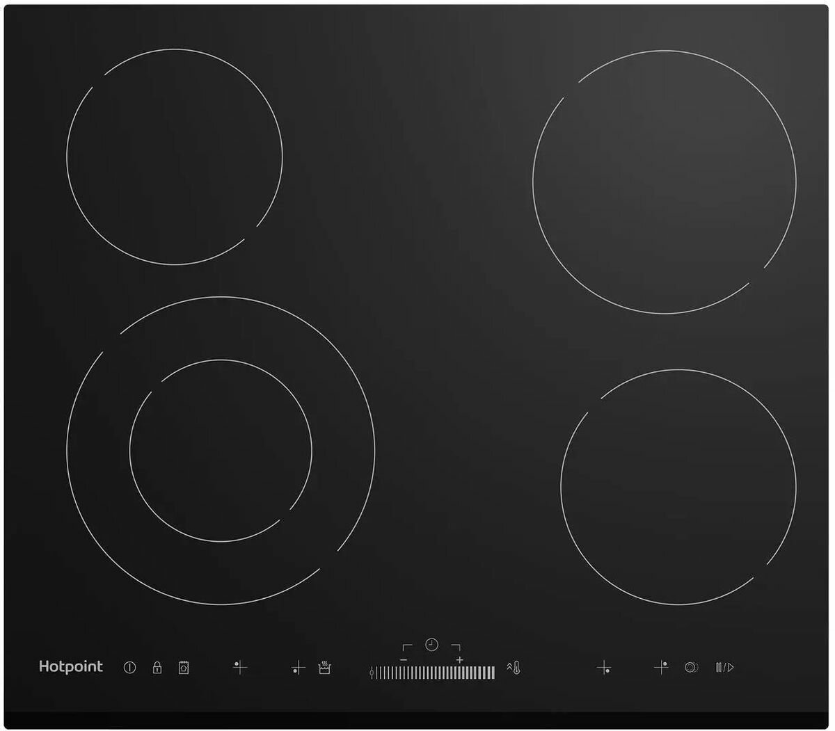 Электрическая варочная панель HOTPOINT HR 6T2 B S, электрическая, независимая, черный