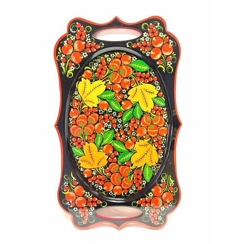 Фигурный поднос С ручками 400240 мм роспись хохлома 2180₽