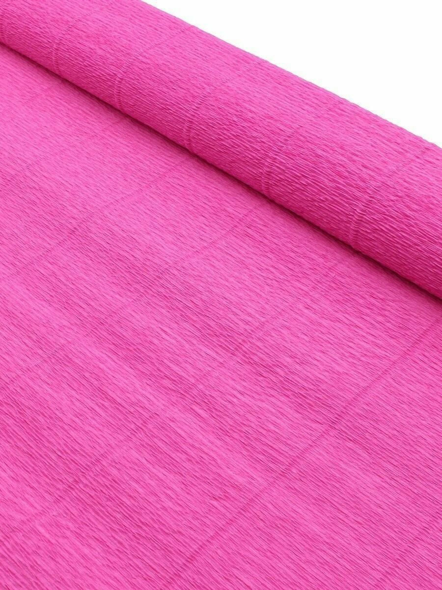 Бумага цветная, крепированная, рулон 250 х 50 см, , розовая.