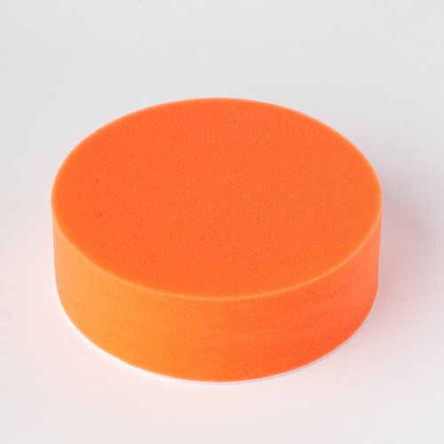 Полировальный поролоновый диск с системой фиксации VELCRO липучкой 150х50мм, Колир, оранжевый (полужесткий)