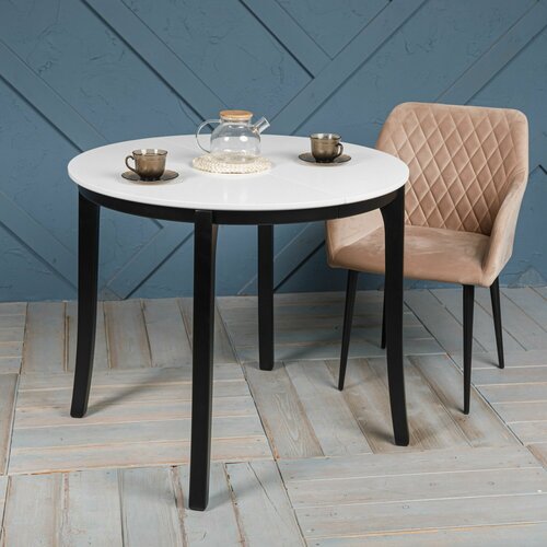 Стол кухонный , круглый раздвижной стол обеденный пайн, диаметр 80 см. Сканди