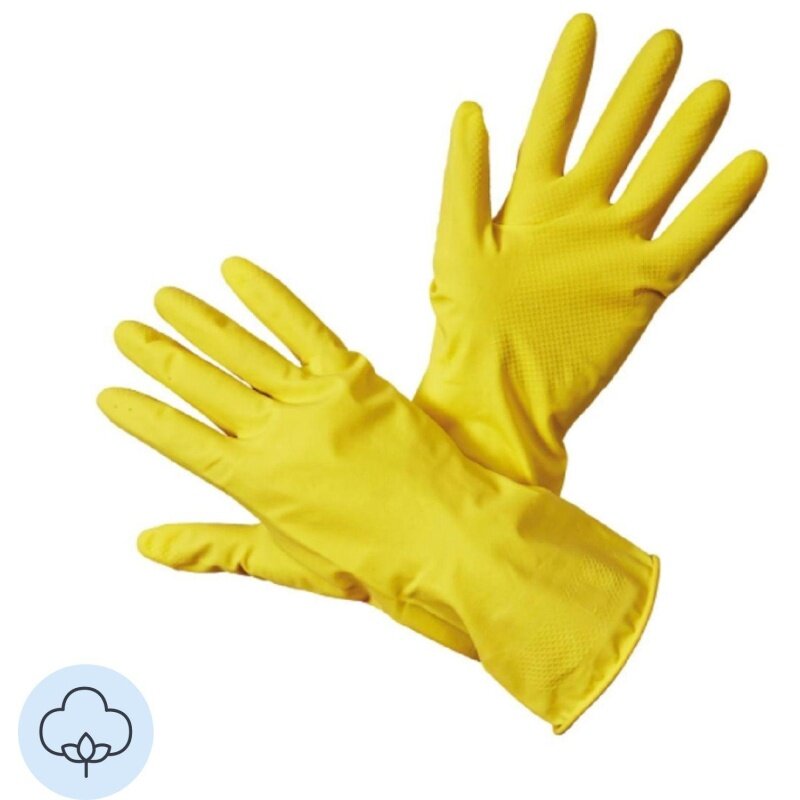 Хозяйственные перчатки КНР С хлопковым напылением, размер XL, 36-42 г