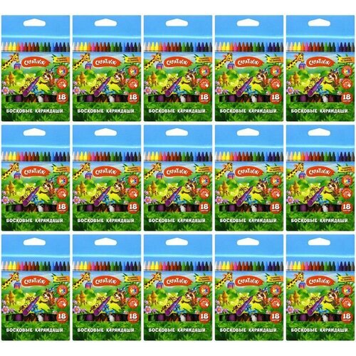 Creativiki Набор восковых мелков круглые 18 цветов 15 уп 1855₽