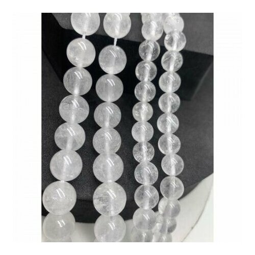 Каменные бусины Горный хрусталь с жизнью шарик гладкий 8 мм длина нити 38 см около 47 бусин 840₽
