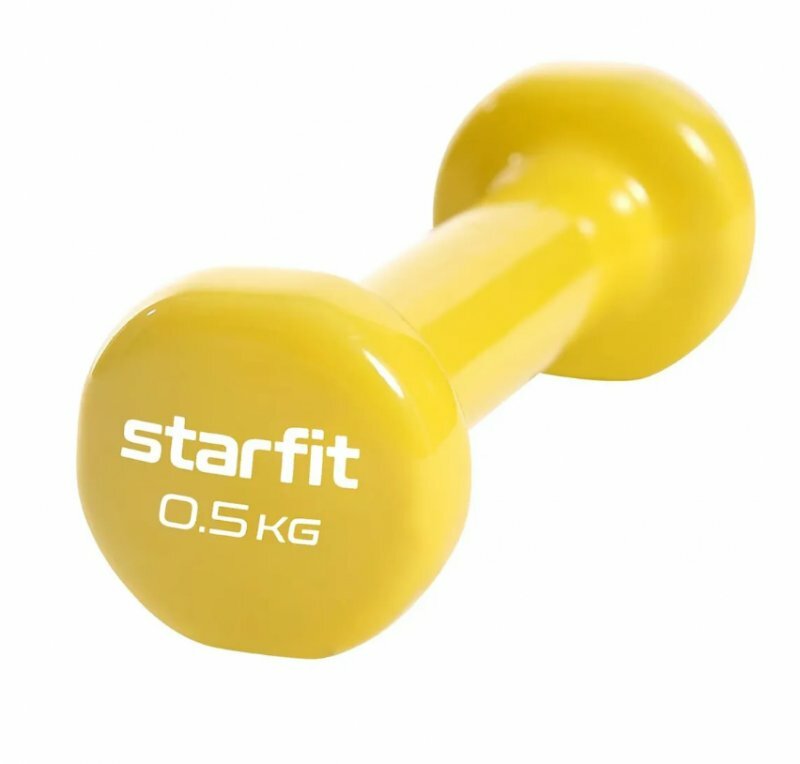 Гантелька виниловая STARFIT Core DB-101 0,5 кг, желтый