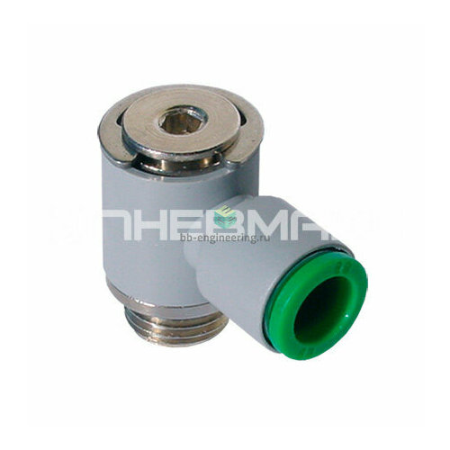 T151038 PNEUMAX - Штуцер угловой с серьгой с нар резьбой цанговый G38-10 мм 1026₽