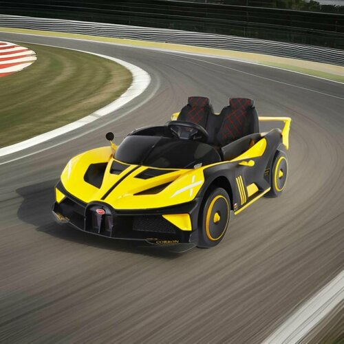 Электромобиль полноприводный Bugatti sport 24V 4х4 желтый детский электромобиль toyota джип farfello jj300 двухместный mp 3 провод aux usb вход цвет черный