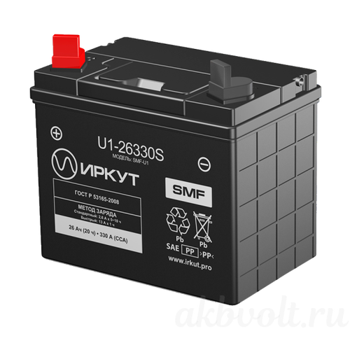 Аккумулятор иркут 26Ач прямая полярность U1-26330S (SMF-U1)