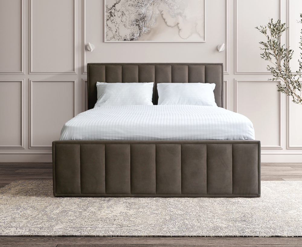 фото Кровать Лана 1,6 с подъемным механизмом, велюр синий софт