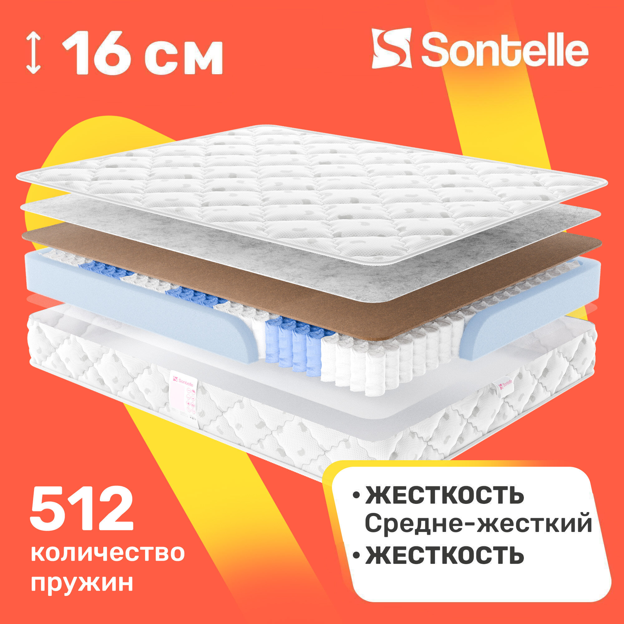 Матрас с независимыми пружинами Sontelle Mills Simple Cocos 60x120